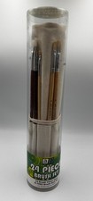 Art Advantage 24 Piece Brush Set w/ canvas roll up Acrylic  Oil Paints NEW NWT