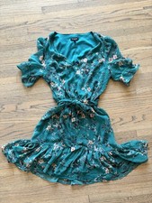 Express Green Floral Dress Size S