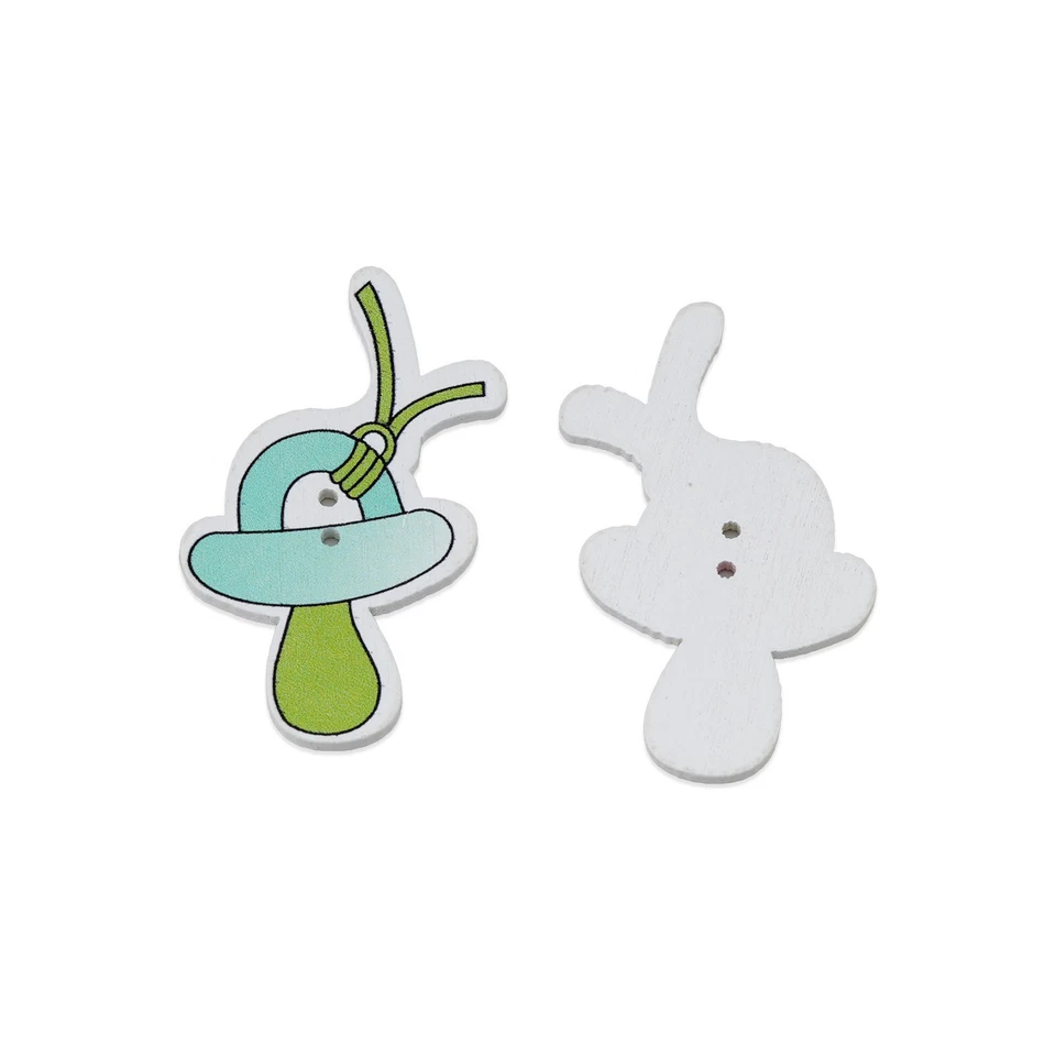 30pcs Pacifier Wooden Buttons Colorful & Fun for DIY Crafts Accessories 49x30mm - Image 2 of 4