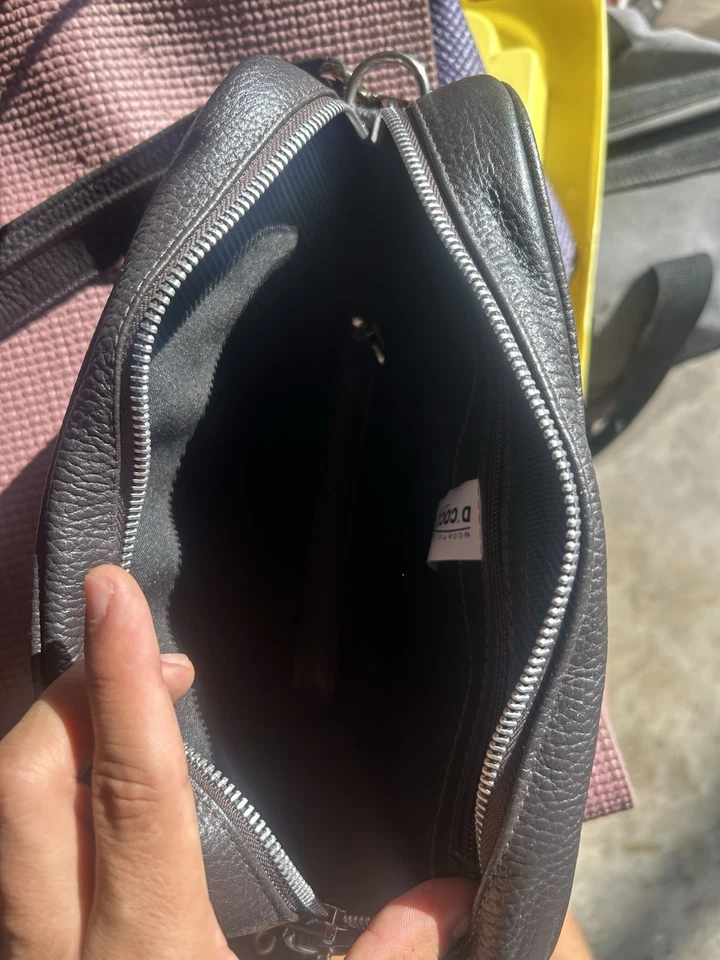 black faux leather crossbody bag with a crocodile-embossed pattern on the front. - Image 3 of 3