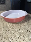 Vintage Kitsch PYREX 221  8 INCH Flamingo Pink Baking Dish▪︎8" Round Casserole!