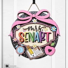 Personalized 3D Teacher Door Sign Custom Classroom Door Hanger School Decor Back