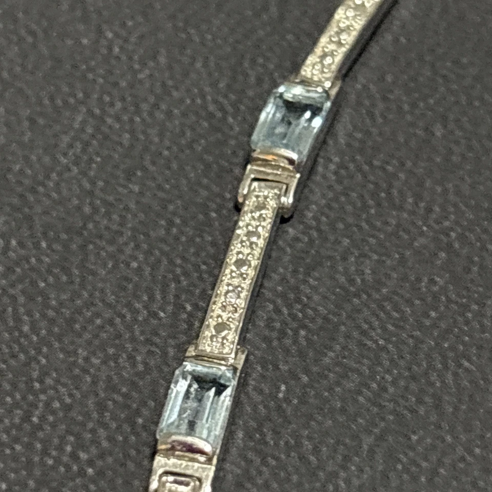 Потрясающий браслет из чистого серебра и аквамарина - Изображение 2 из 4