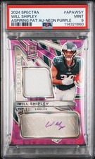 2024 Spectra Aspiring Patch Autographs Will Shipley /30 Eagles #APA-WSY PSA 9