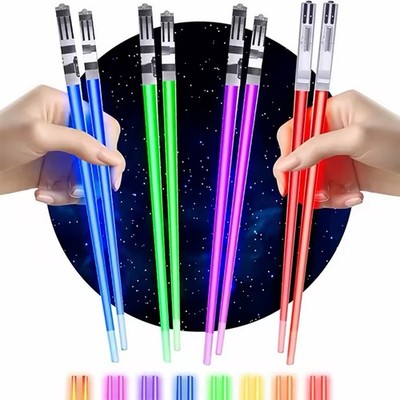 LED Light Saber Chopsticks: 9 Color Chop Sticks - Sushi, Ramen, Noodle - Gifts