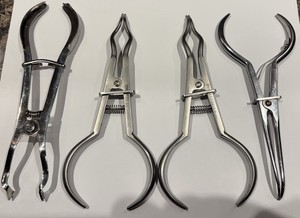 Rubber Dam Clamp Forceps Dental Lot Of 4