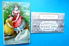 ANTIQUE LOVELY SYNOPTICAL CARD NEEDLE CASE,4 TINY PACKS INSIDE.
