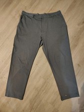 Uniqlo Smart Ankle Pants Men XL Gray Performance Stretch Tech Work Tapered 36x28