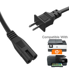 6FT 2-Prong AC Power Cord for HP Deskjet OfficeJet Pro All-in-One Printers