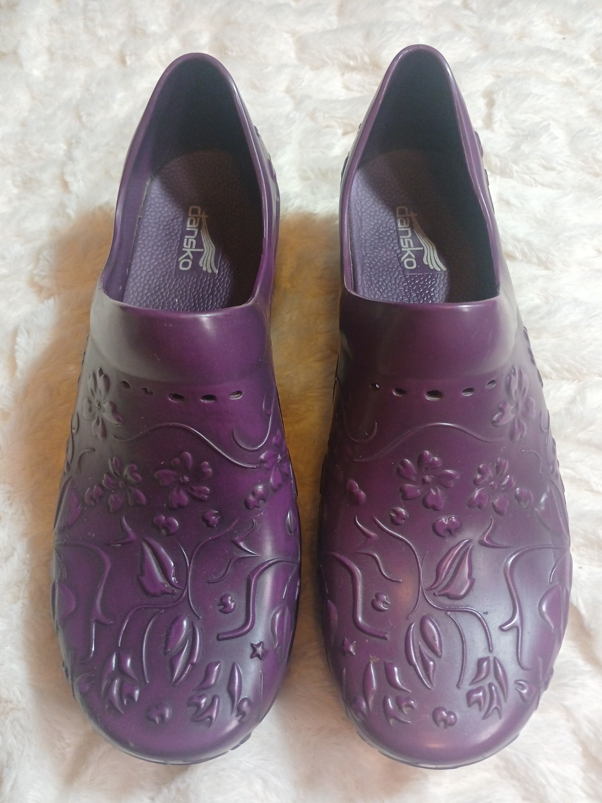 Dansko Pixie Purple Floral Embossed Work Nursing … - image 2