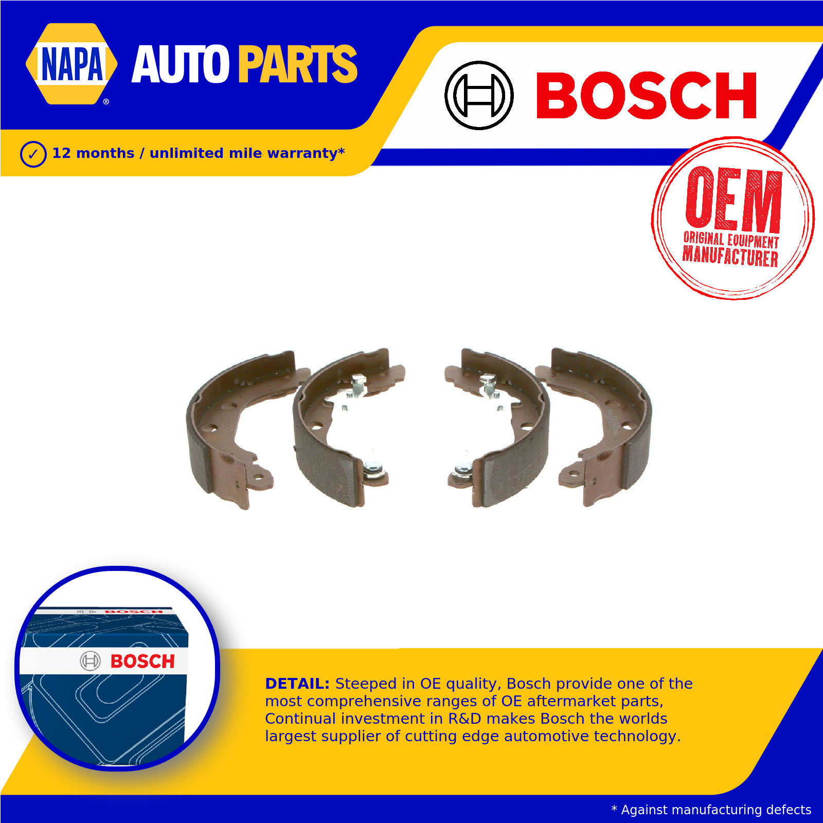 Brake Shoes Set fits RENAULT KANGOO 1.2 97 to 07 Bosch 7701205517 7701207556 New