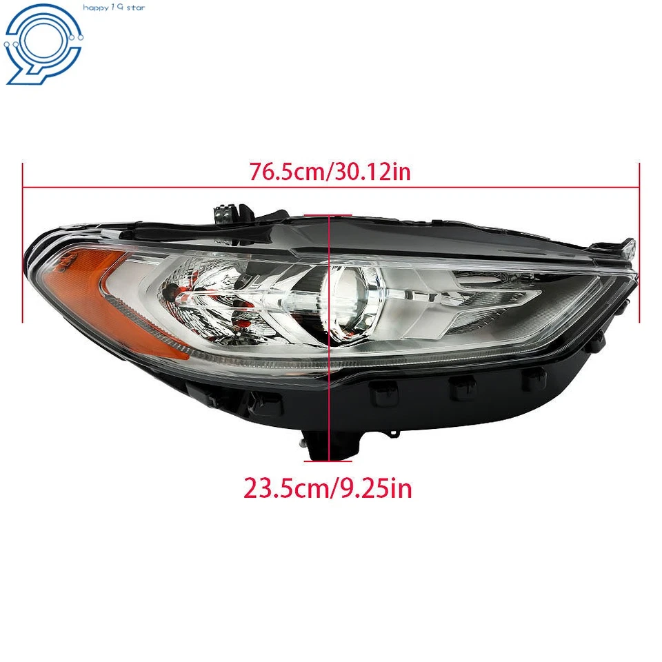 Pair For Ford Fusion 2017-2019 Halogen w/LED DRL Projector Headlight Headlamp - Image 3 of 4