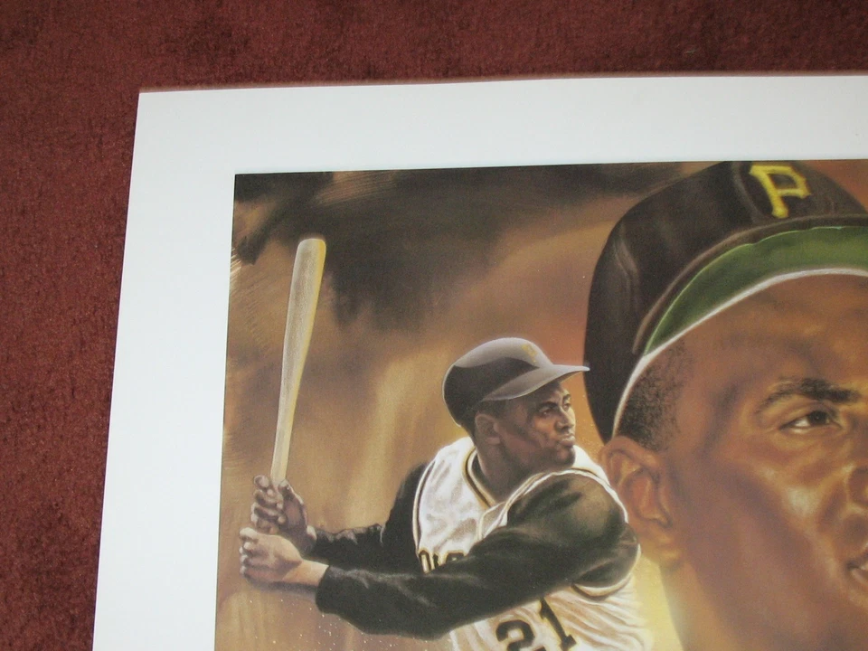 Roberto Clemente artist-signed print ~26 x 19 ~Rob MacDougall ~108/240 ~1993 - Image 4 of 4