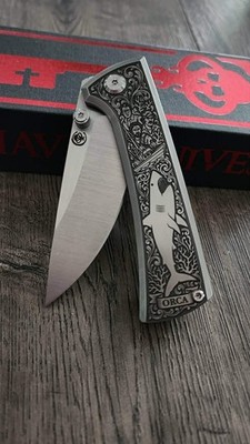 Chaves Knives - Relief Engraved RCK9 - Titanium Scales -Jaws Theme!