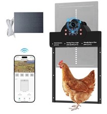 Automatic Chicken Coop Door Solar Powered with 2K Camera  Night Vision Alarm