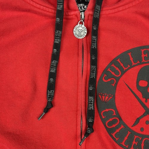 Sullen Art Collective Full Zip Hooded Sweatshirt Red Black Men’s Size Large - Picture 3 of 11