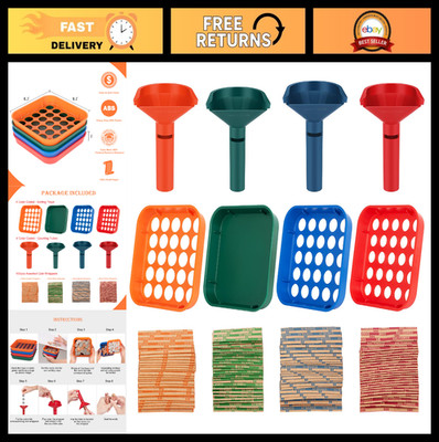 Coin Sorter Tray & Tube Set - 4 Color-Coded Coin Separators + 100 Assorted Wrapp