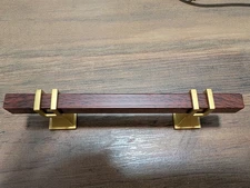 Haliwu 10 Pack Walnut Wood Grain Drawer Handles Dresser pulls 3 3/4" Hole Center