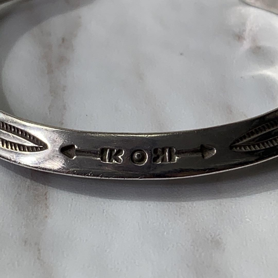 Herman Smith Navajo Triangular Bangle Engraved Si… - image 2