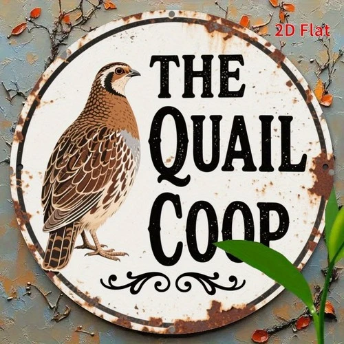 Vintage Quail Coop Rustic Aluminum Tin Metal Signs Home Décor Wall Art 8x8
