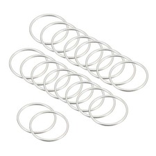 30pcs Earrings Beading Hoop 0.6" Dia Round Finding Ring Pendant, Silver Tone