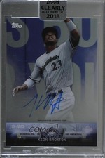 2018 Topps Clearly Authentic Salute Memorial Day Keon Broxton #CASA-KB Auto 6fs