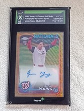 2024 Topps Chrome Update Jacob Young #AC-JY Gold Wave Auto RC 20/50 Degree 8 NM