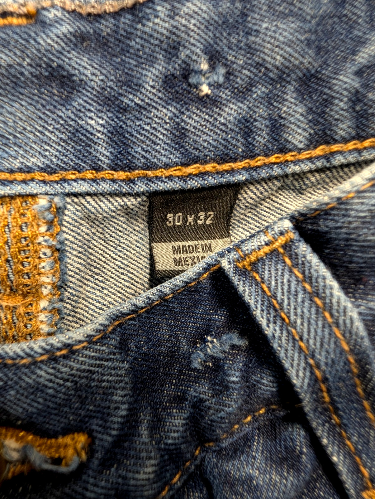 Carhartt Double Knee Jeans Mens 30x32 Distressed Dark Wash Relaxed Fit thumbnail 6