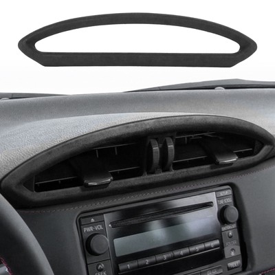 Dark Gray Central Console Air Outlet Frame Trim AC Vent Suede Cover Decor Fit