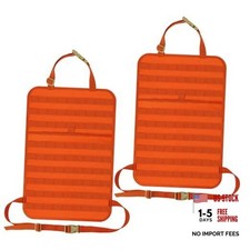 2 Pack Car Seat Back Organizer, Tactical Molle Panel Sag Proof Vehicle Orange