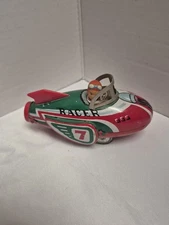 70's Tin Toy Rocket Racer # 7 litho friction rocket car, made in China Vtg
