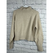 Other Stories Los Angeles Atelier Cream Wool Blend Mock Neck Sweater Small