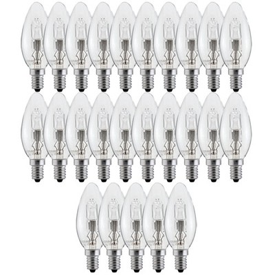 25 x Halogen Leuchtmittel Kerzen 28W ~ 40W E14 klar warmweiß 2700K dimmbar 2000h