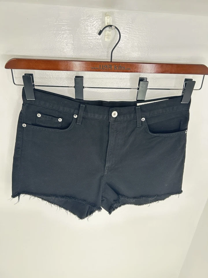 Rag & Bone Nuevo con Etiquetas Justine Corto Talla 31 Negro Hecho en EE. UU. 34x3 Festival Denim $165 Foto 4 de 4