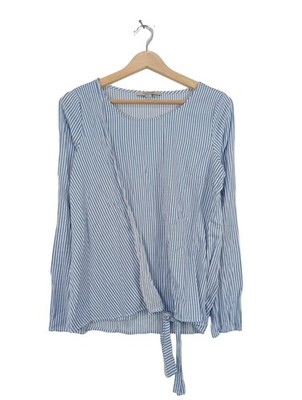 COMMA Langarm-Bluse Damen Bluse Gr. DE 36 blau Casual-Look