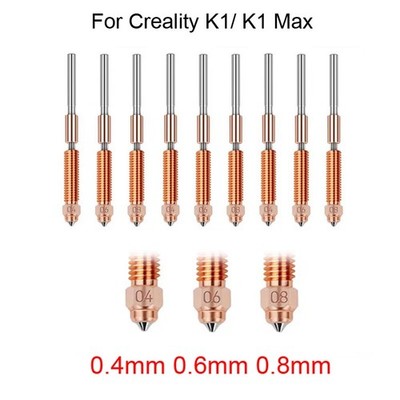 0.4mm K1 Nozzle Quick-Swap Nozzles for Creality K1/ K1 Max 3D Printer 1/2/5pcs
