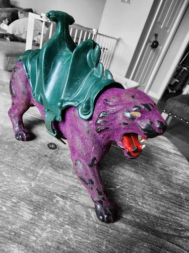 Vintage He-Man Purple Panthor 1981 Masters of the Universe MOTU w/ Saddle & Belt
