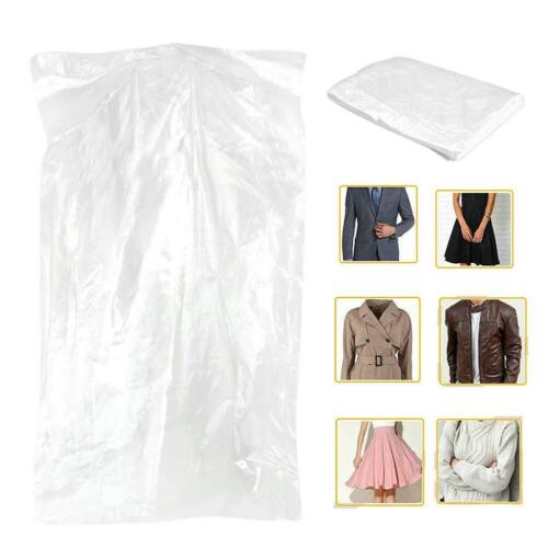 50 Pcs Transparent Plastic Garment Covers Dustproof Bags for Suits Coat Dress