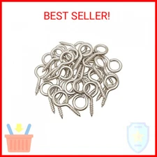 WANBAO 30 Pcs 2 inch Small Screw Eyes Metal Screw Hooks Ring Screws Fasteners Ha