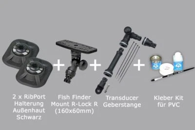 Set: Railblaza 2x RibPorts + Plattform (160x60mm) + Geberstange + Kleber Belly