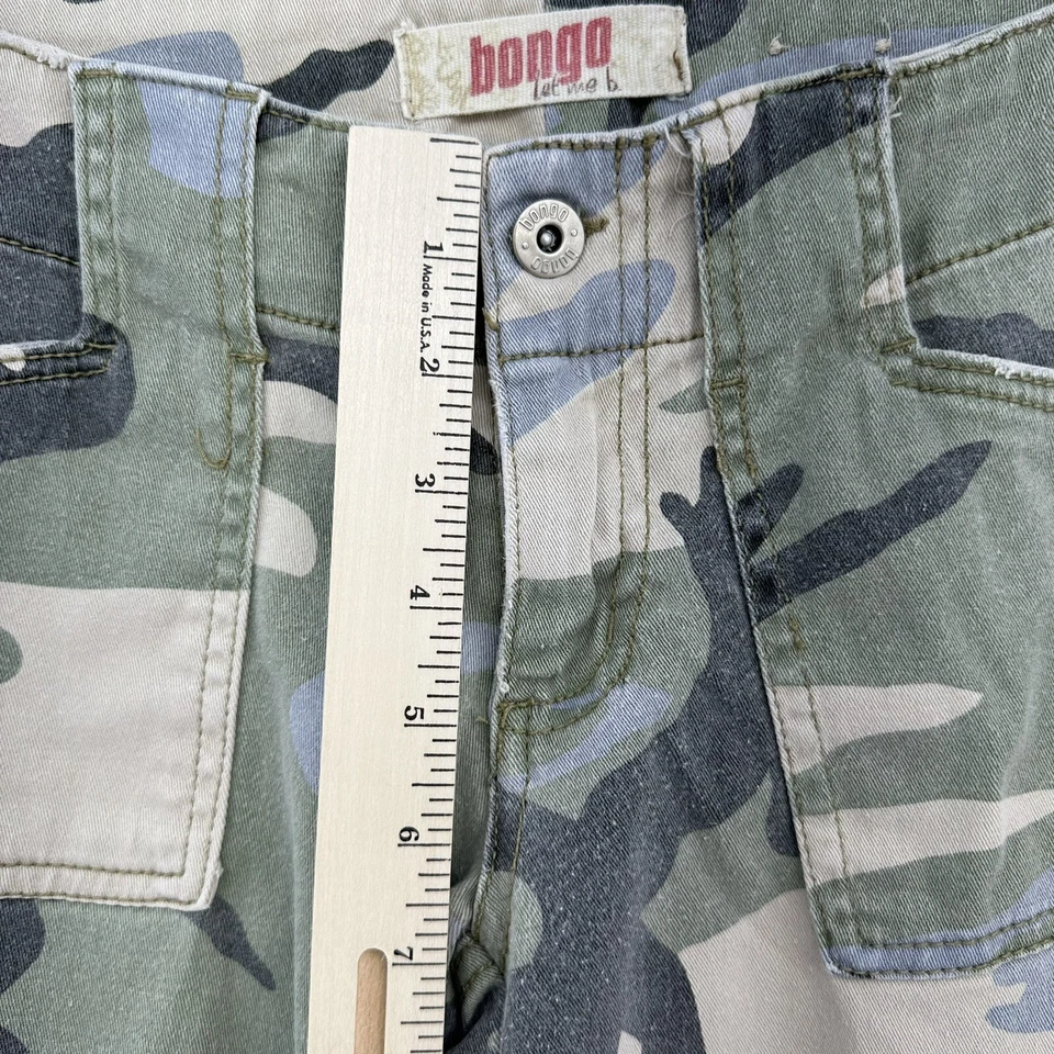 VTG Bongo Woodland Camouflage Camo Cargo Capri Jeans Youth 5 Y2K 90s Green - Image 4 of 4