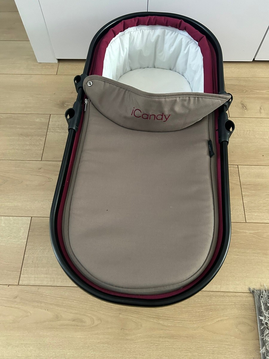 iCandy Peach main carrycot Claret Black Frame UK
