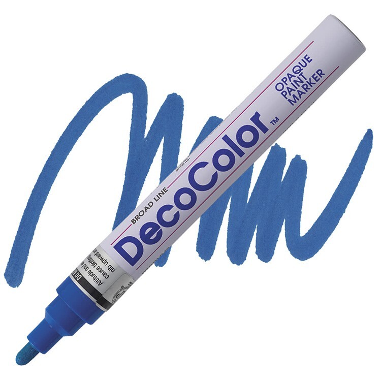 DecoColor, Paint Marker, Blue Ink, Broad Point, Opaque Marker, Permanent, Gloss