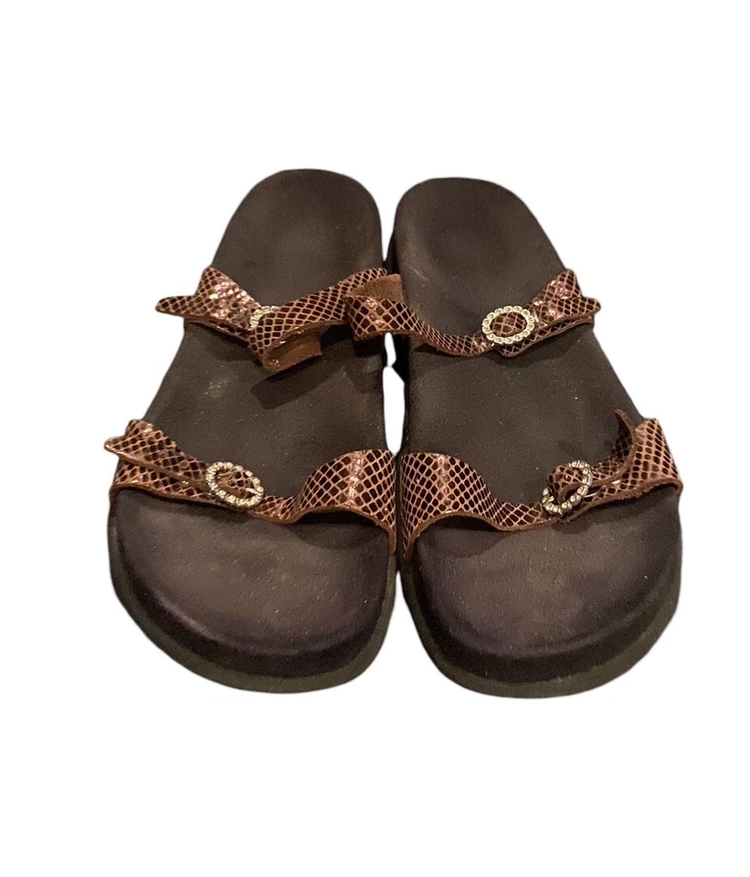 Босоножки Mephisto женские размер 10 ЕС 42 коричневые каучук легкие с 2 ремешками повседневные - Изображение 2 из 4