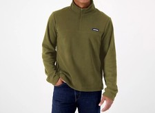 Lands' End Mens' Quarter Zip Fleece Pullover Forest Moss size L 42-44