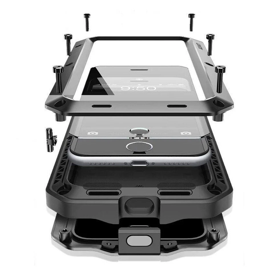 Funda de aluminio resistente a prueba de golpes para iPhone SE 3ª/2ª/7/8 Plus Foto 3 de 4