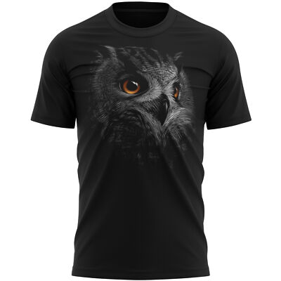 Owl Print T Shirt Graphic Animal Night Bird Watcher Gifts Him - Main Image