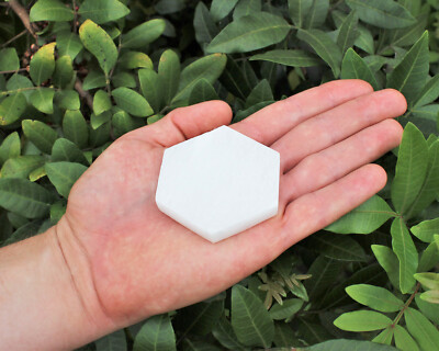 Polished Selenite Charging Station, Hexagon 3'' - Flat Crystal Plate