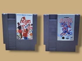 1984-89 Nintendo NES Pinball, Blades of Steel & Hoops Video Game Cartridges