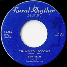 Gene Crabb & His Roundup Rhythm Boys 45, 1957 California Country Rockabilly HEAR